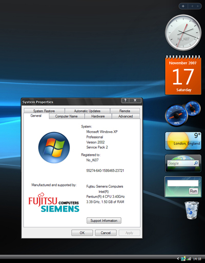 Desktop Windows Vista Sidebar Gadgets