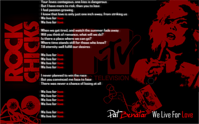 We live for love pat benatar